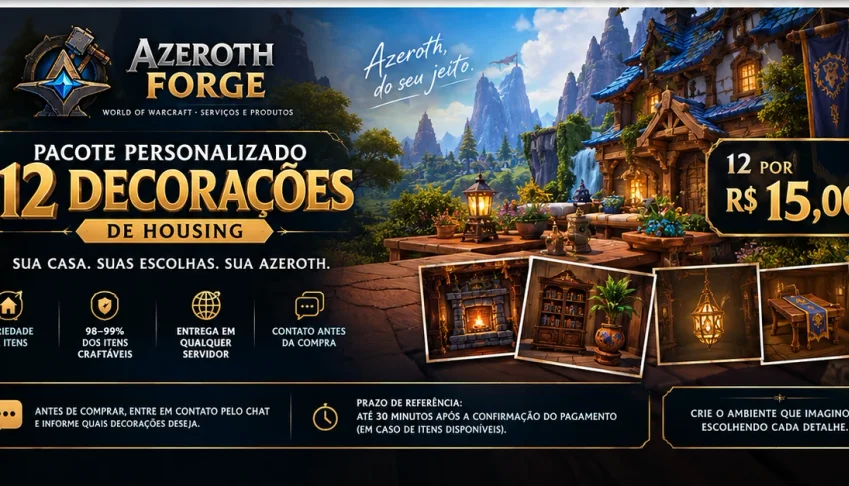 ⚒️ AZEROTH FORGE | Pacote de 12 Decorações de Housing