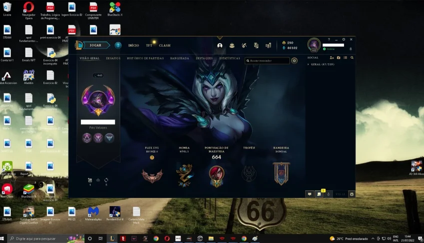 Conta lol/ level 466/ 235 skins/ 46 k EA