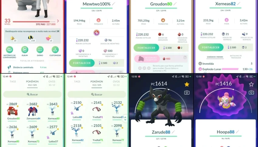 Pokémon GO | lvl 33 | 24 Lendários | 2 Míticos | Y004