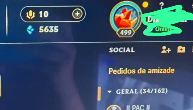 Conta lol com 352 skin 5 prestigio de 5 ultimamente e 9 pres