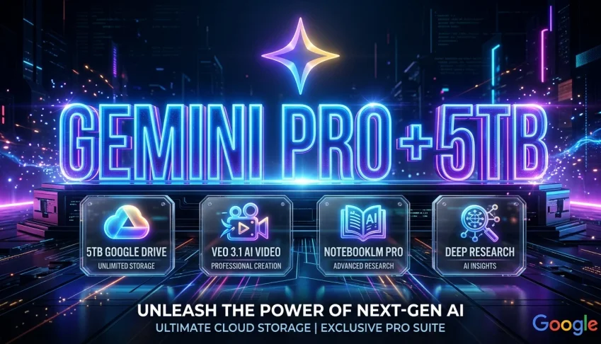 Google AI Pro + 5 TB Nuvem — Gemini Pro (30 Dias)