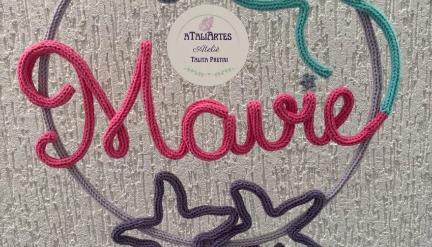 Guirlanda Sereia personalizado em Tricotin