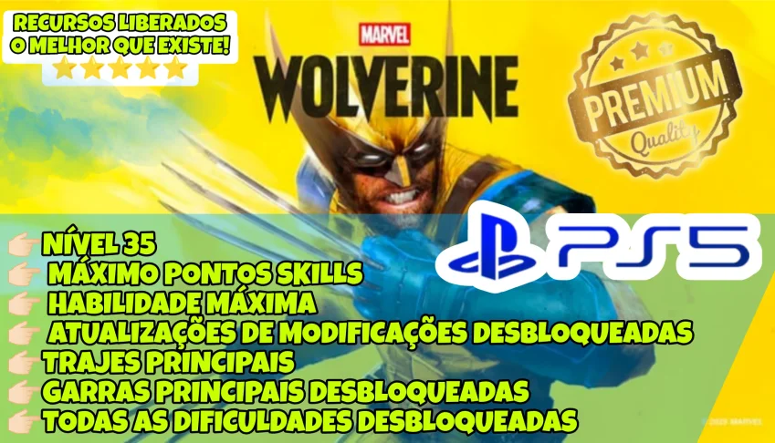 Marvel's Wolverine (PS5)- Nível,Habilidade,Trajes,Garra, etc
