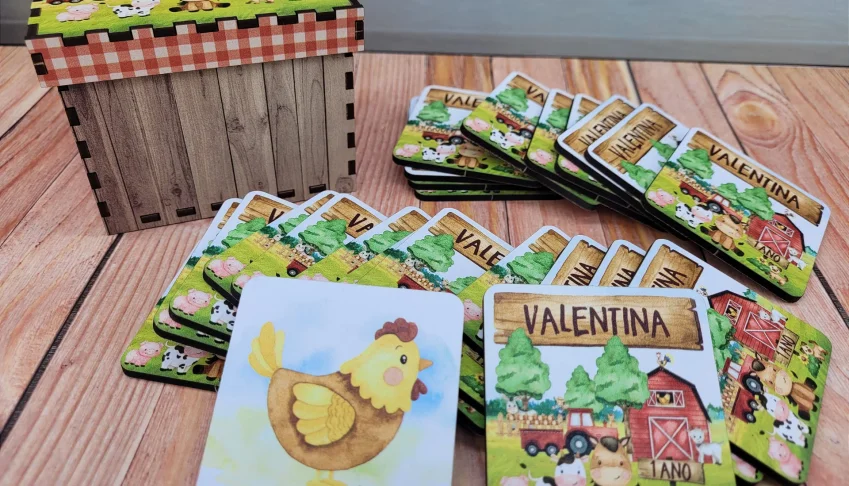 Jogo da Memória Fazendinha em MDF com 12 Pares