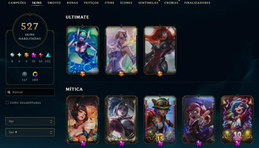 Conta Com +500 Skins E Ahri Termal Gatcha