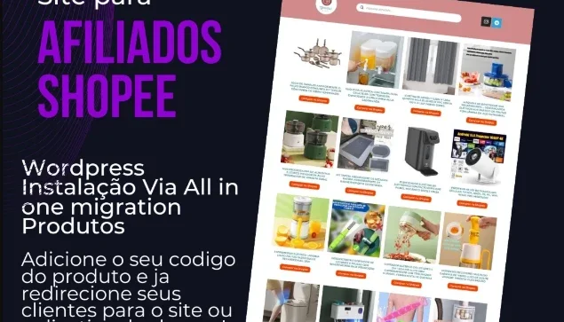 Site Pronto para Afiliados Shopee