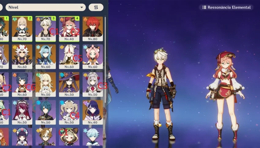 Genshin Impact AR 52 9 5 estrelas! Xiao Raiden Itto Eula