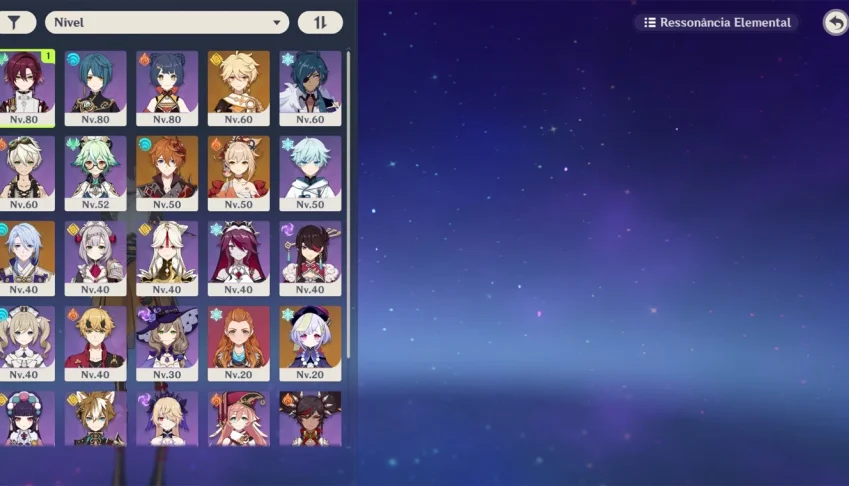 Conta AR49 - Heizou, xingqiu, ayato, childe, yoimiya, bennet