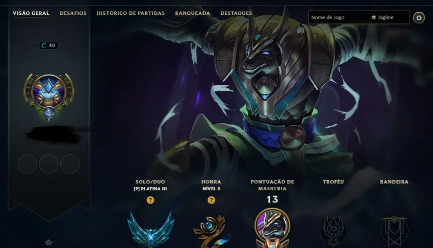 Conta Lol Platina, Upada na Mão, Lvl 40, 100% Segura