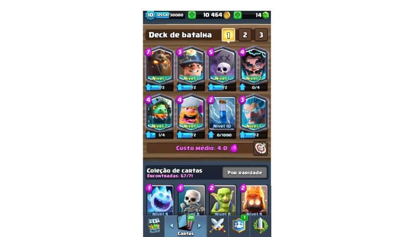 clash royale muitas lendarias