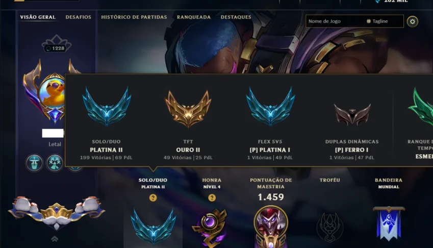 Platina 2 com TODOS os Champs e 366 Skins ( JG / ADC )