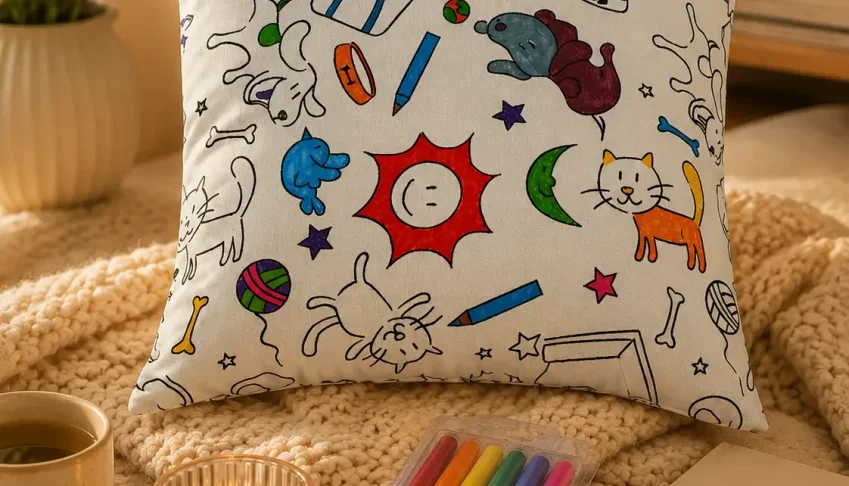 Kit almofada de colorir personalizada Quadrada