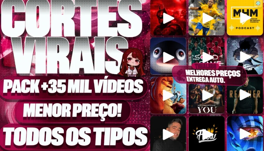 [Barato] Pack De +35K Cortes/Vídeo Virais! Prontos Para Post