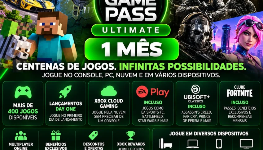 Xbox gamepass ultimate 1 mês - PARA CONTAS NOVAS !!