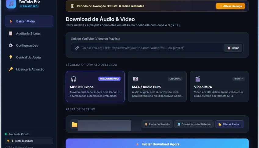 Licença - Youtube Pro ( Download de mp3 m4a MP4 )