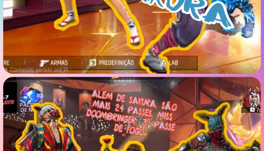 Conta Free Fire OG | 1º Passe (Sakura) | Angelical | Barba |