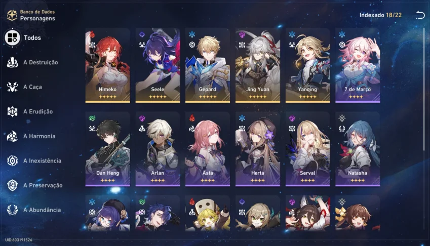 Conta Honkai Star Hail