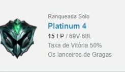 Contas de League of Legends (LOL) Platina