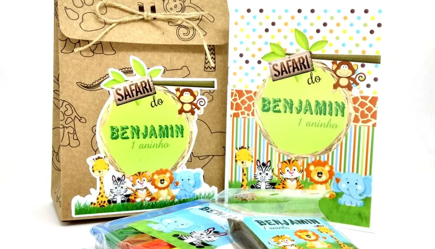 Kit Colorir e Modelar Safari com Sacola Kraft
