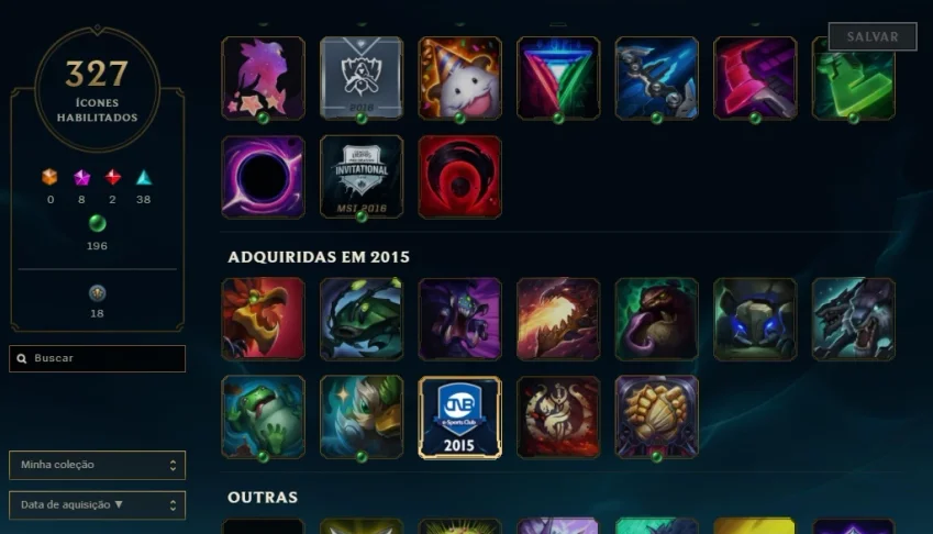 Conta League of legens, 6 anos, Platina 2