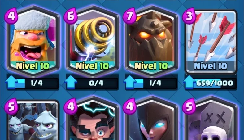 Clash Royale lvl 11 3990 troféus (lendárias menos arqueiro)