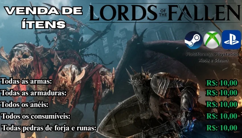 Lords of the Fallen :Venda de Itens Playstation, Xbox e PC