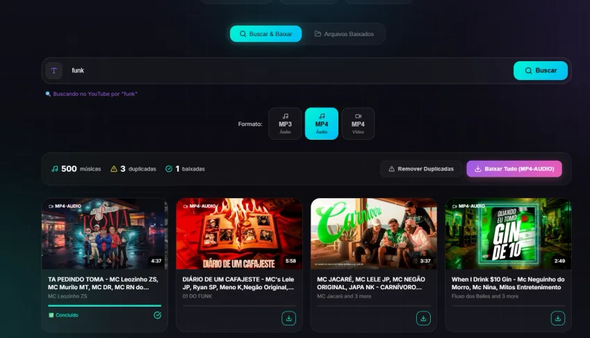 🎵 MusicCloud: Baixar Playlists YouTube MP3 + Busca Gênero
