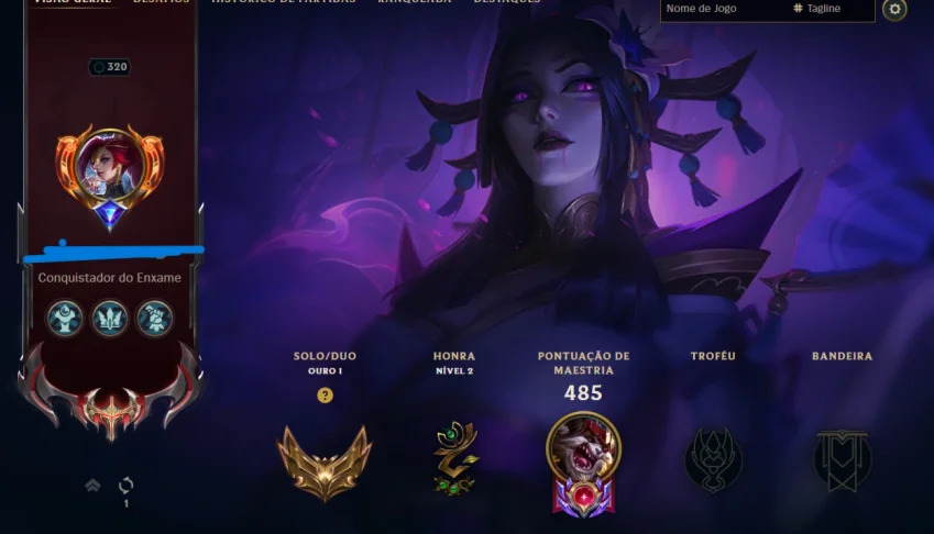 Conta LoL lv 320 2 Skins Ultimate