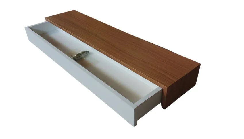 Aparador Freijó e Branco com Gaveta 90x15x10cm