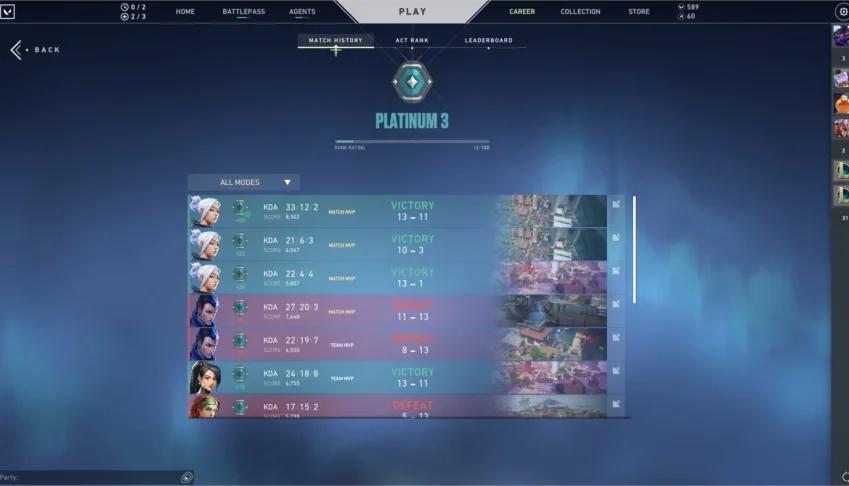 CONTA VALORANT PLAT 3 EX IMORTAL