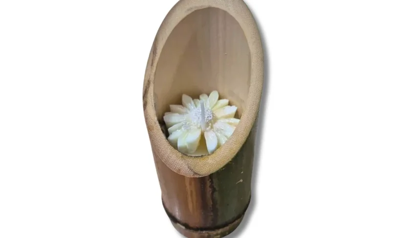 Vela em Bambu de Cera de Coco - Âmbar e Baunilha