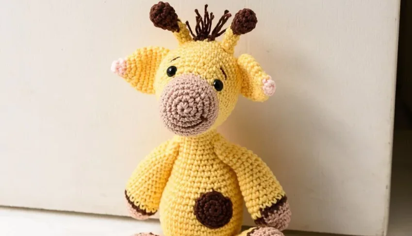 Girafinha Peso de Porta em Amigurumi