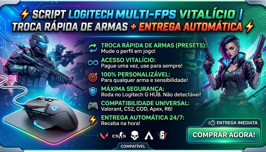 ⚡ Script Logitech Multi-Fps Vitalício ⚡