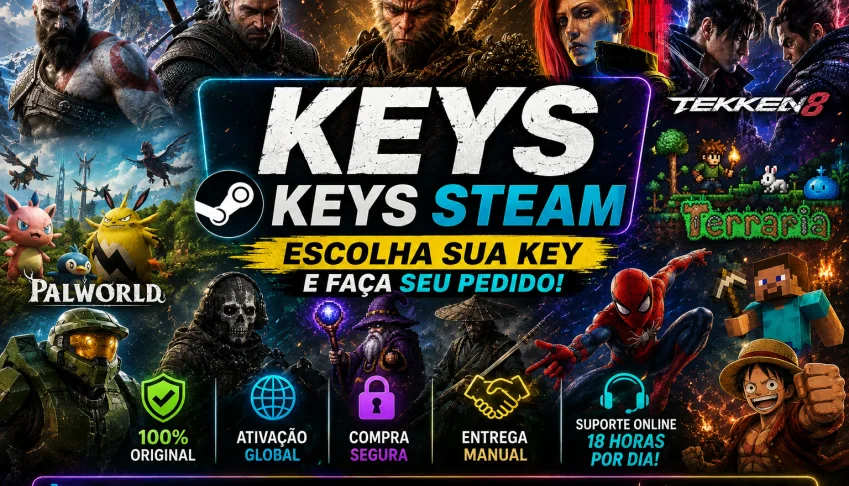 Keys para diversos jogos Steam