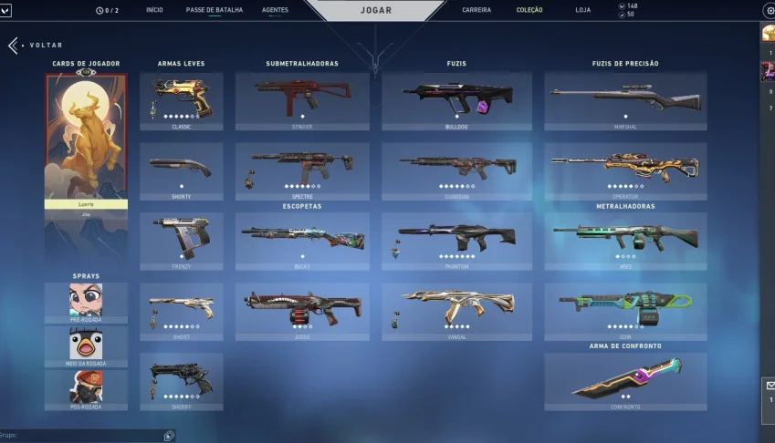 Conta de vava com mais de 100 skins