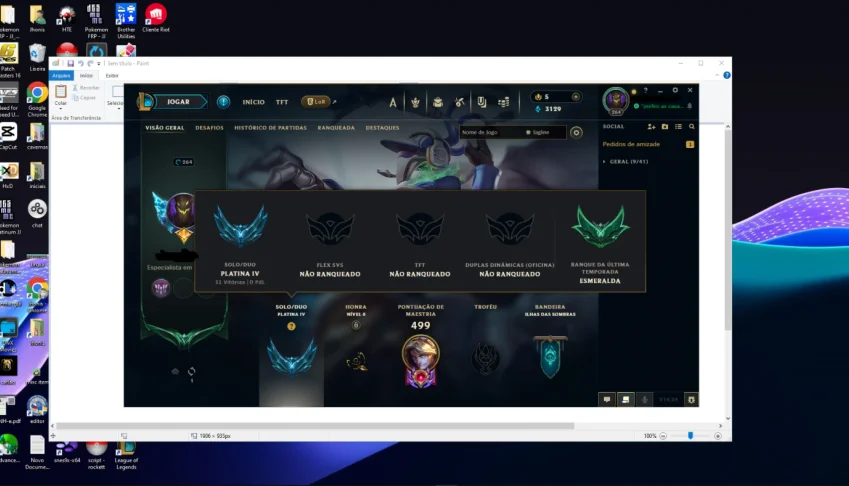 conta lol platina iv