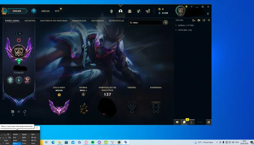 Conta Mestre 70%Winrate, Handlevel, full acesso