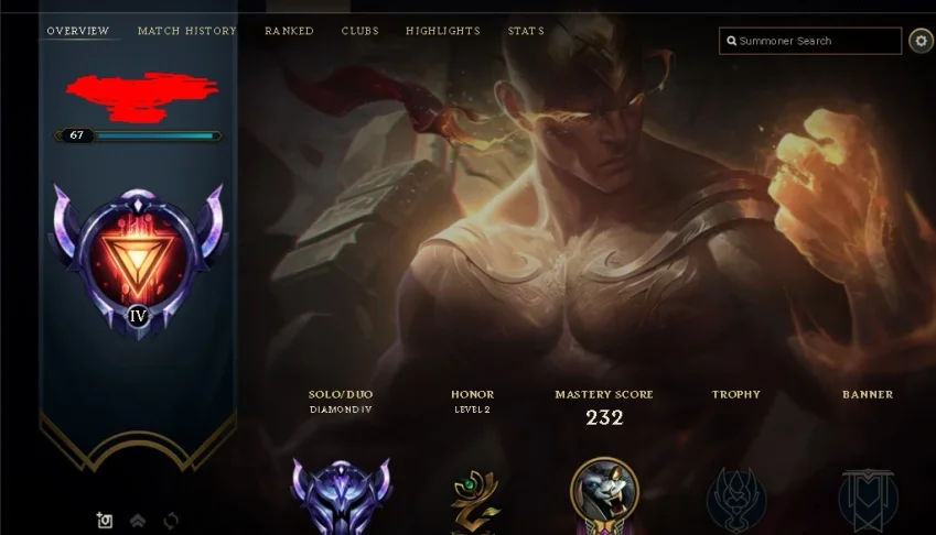 CONTA LOL DIAMANTE 4 61W/13L 82%WR