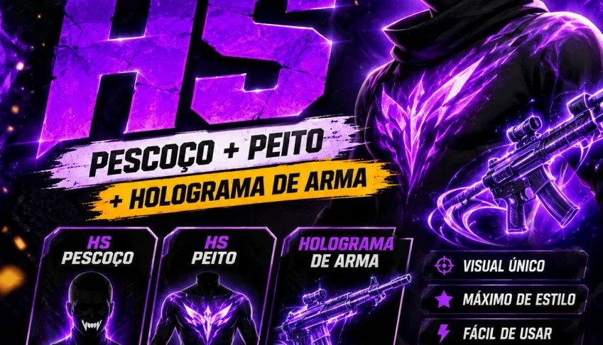 🔥 Pack Hs Premium — Pescoço + Peito + Holograma De Arma 🔥