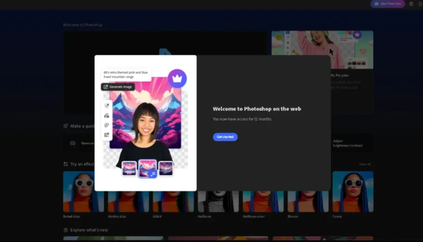 Extensão oficial do Adobe Photoshop WEB para Chrome 1 ANO
