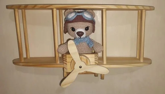 Enfeite para Porta Maternidade Urso Aviador