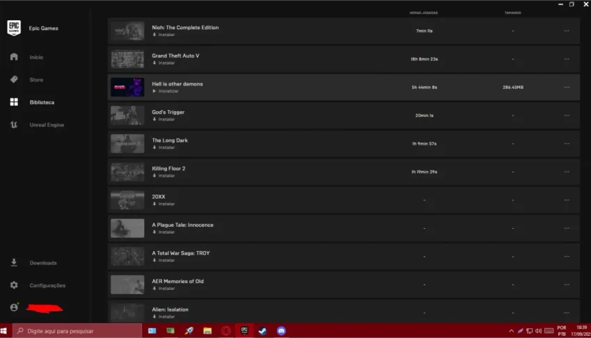 Vendo conta Epic Games com jogos caros