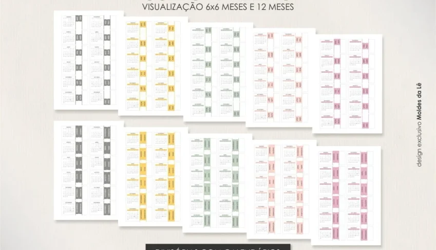 Divisórias Com Abas E Calendários 2026 - Arquivo Digital