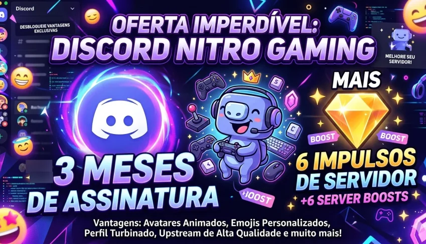 Discord Nitro Gaming 3 meses + 6 impulsos