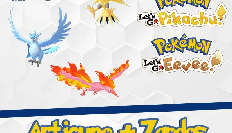 Articuno Zapdos Moltres Shiny Pokémon Let's GO Pikachu Eevee
