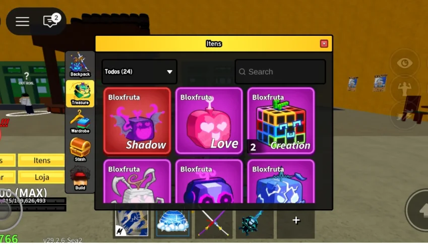 Conta de roblox com foco no blox fruits 50% DE DESCONTO!