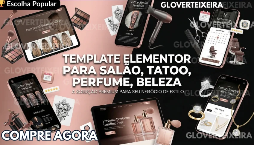 Templates Elementor Para Salão, Tatoo, Perfume, Beleza