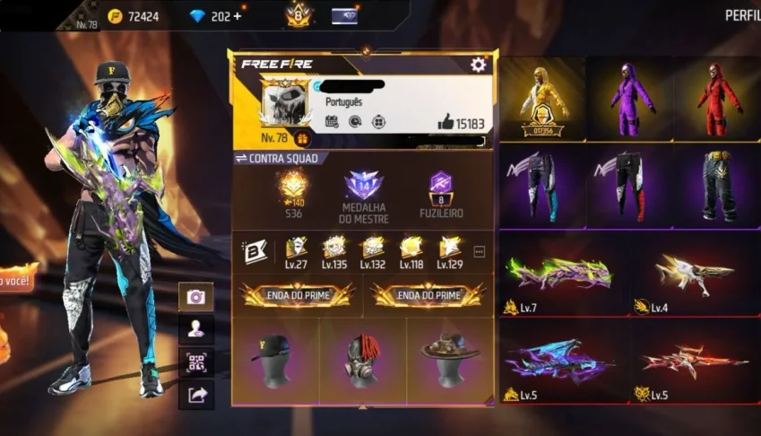 Conta Free Fire Gemada Com Segundo, Terceiro, Setimo Passe