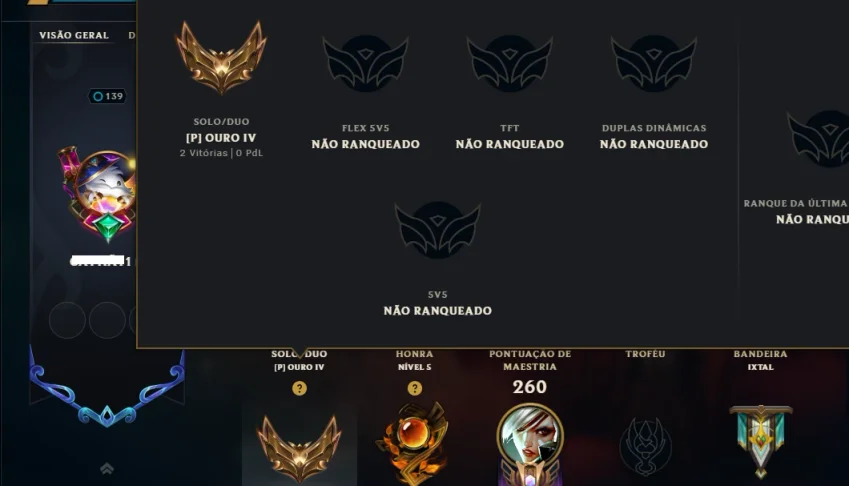 Ouro 4 com 150 Champs e 71 Skins +1 Prestigio da Riven