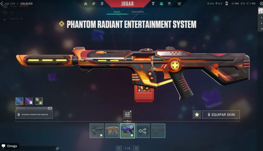 Conta valorant elo max platina 3 com skins!!